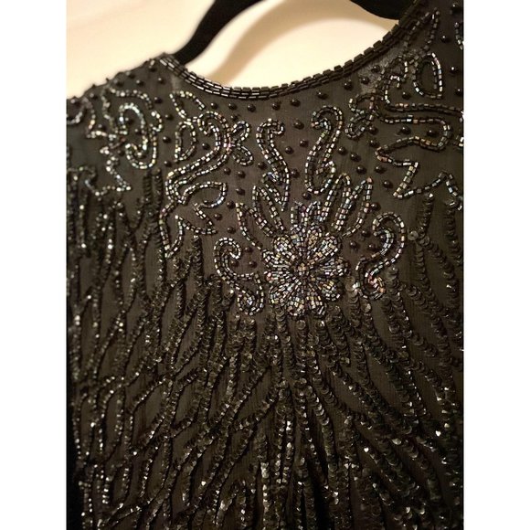 Carina International Vintage Black Sequined Top - Picture 8 of 11